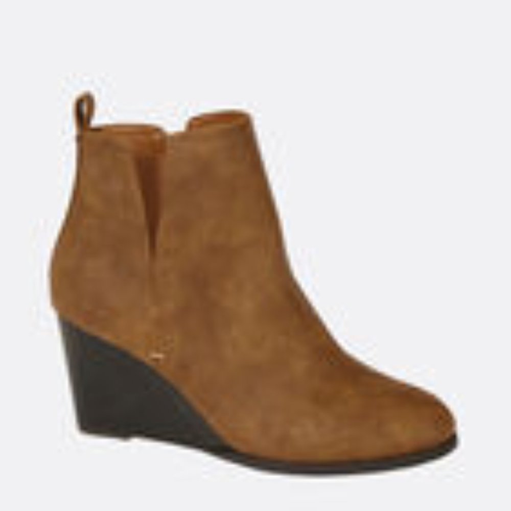 Cognac Wedge Booties (Wide Width)